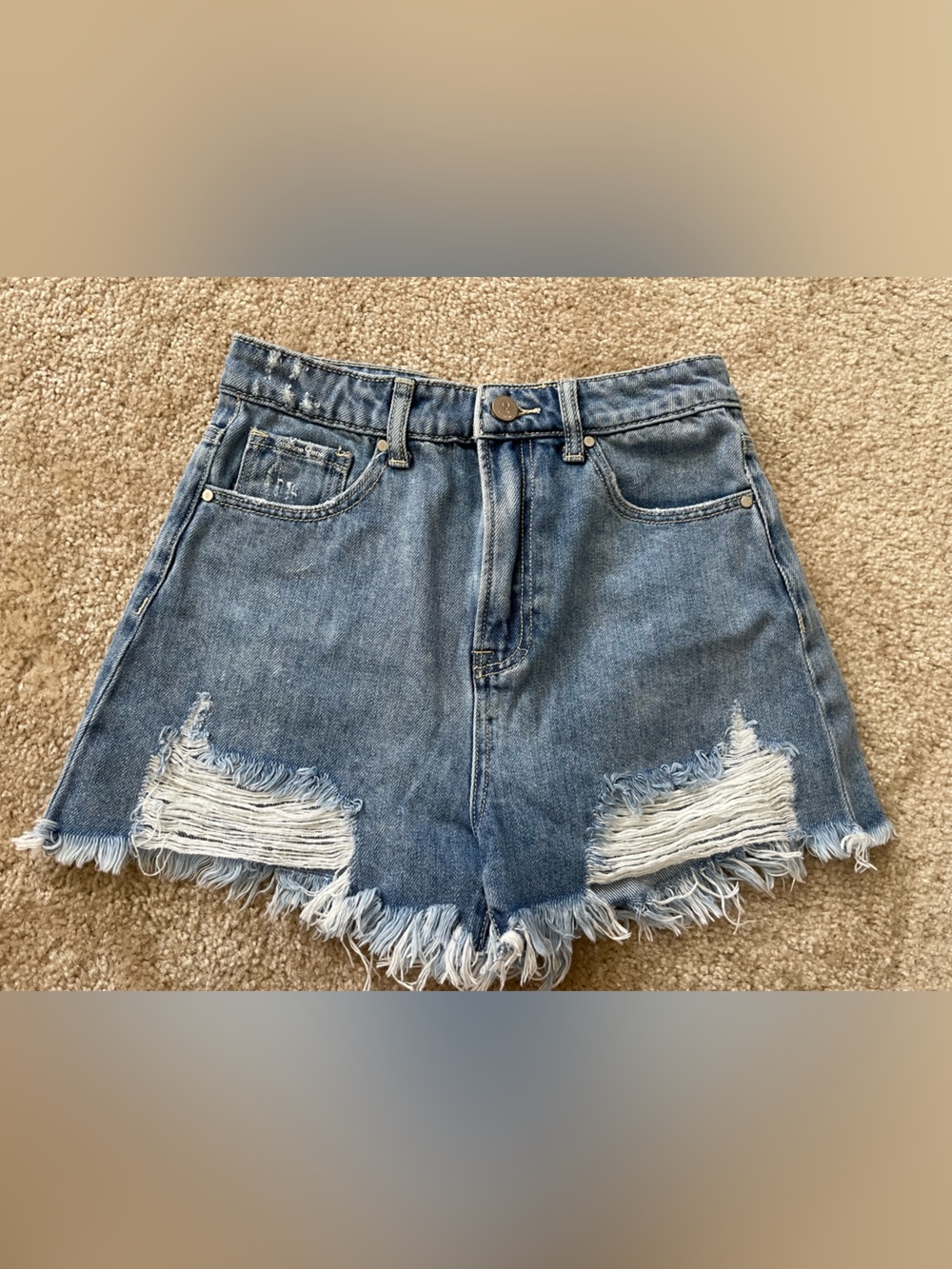 Insane Gene Light Wash Distressed High Rise Shorts Womens Size Small